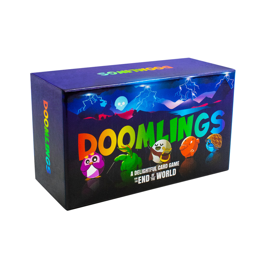 doomlings classic box, doomlings game with colorful illustration on the box