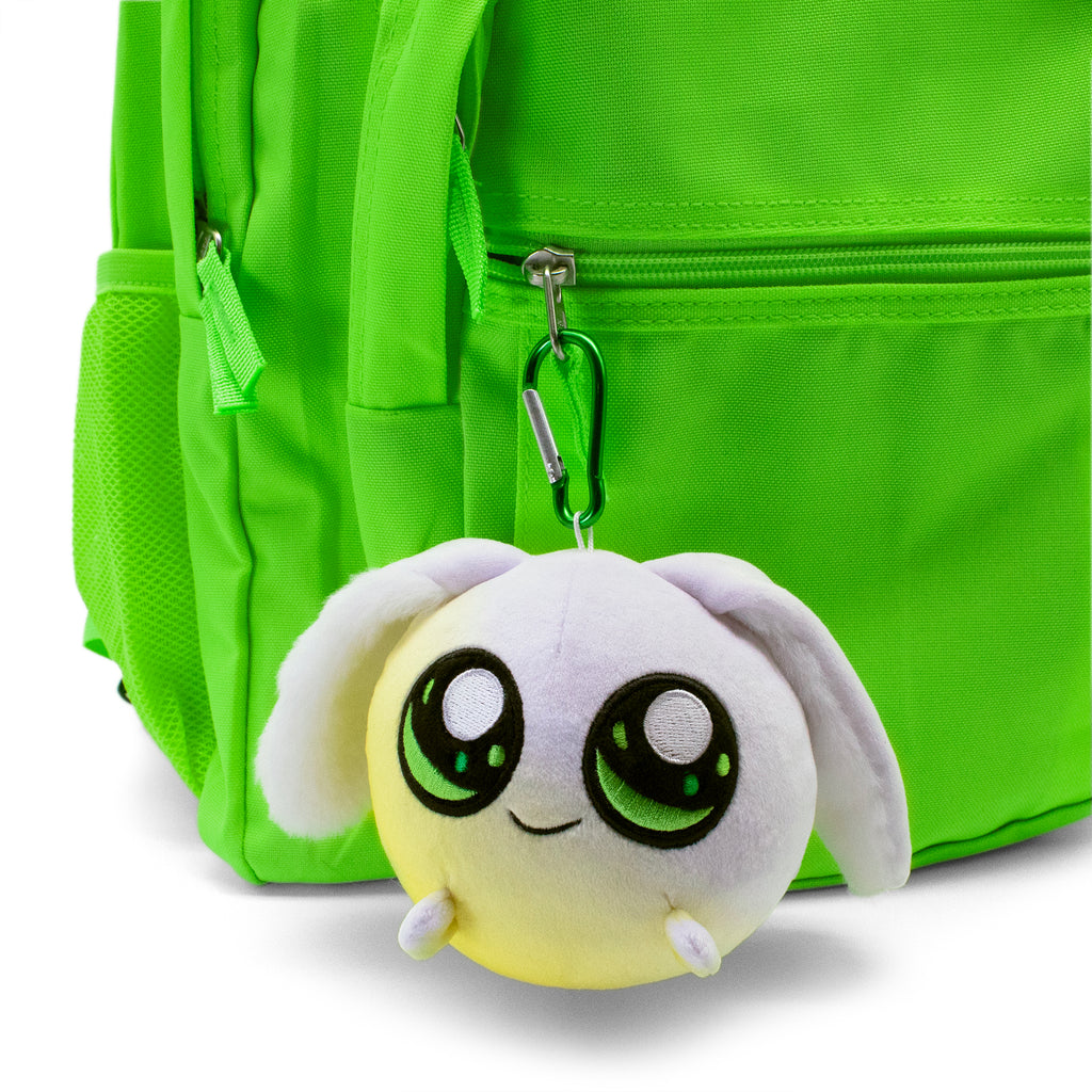 doomlings lucky mini plushie plush bunny cute clipped on backpack