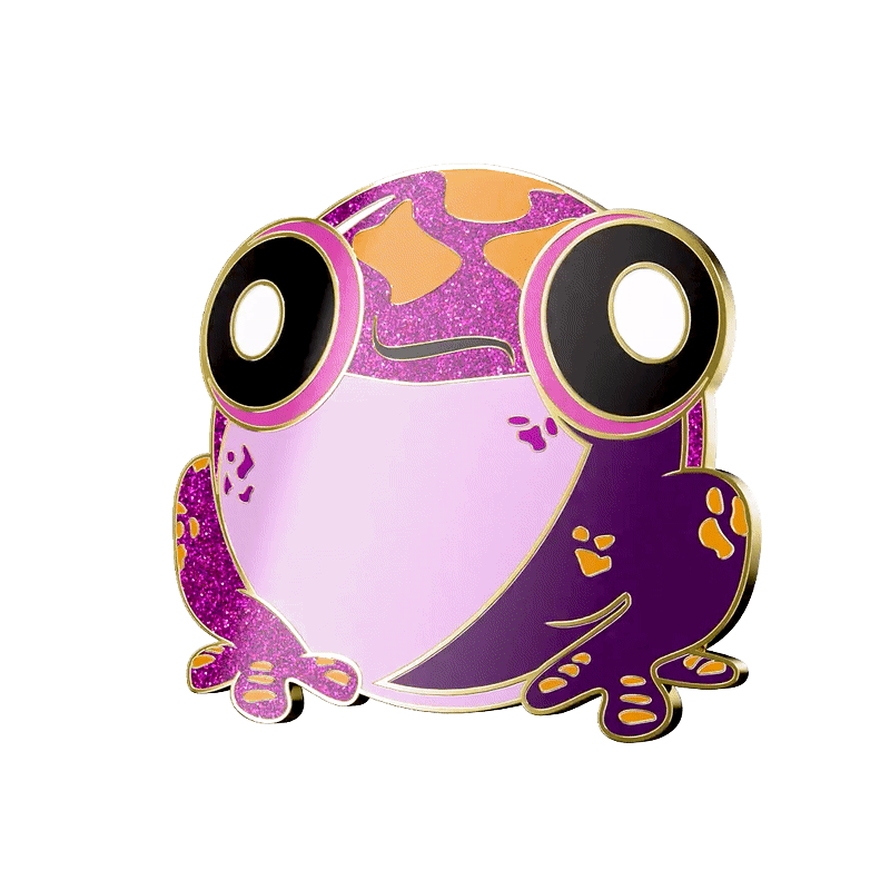 doomlings dart frog enamel pin purple