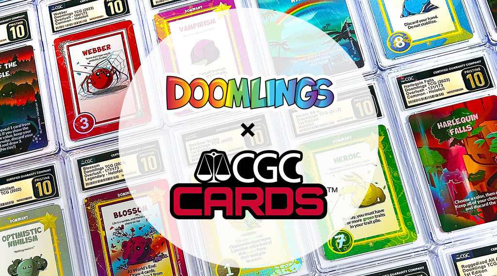 doomlings logo x cgc cards logo slabbed graded doomlings cards