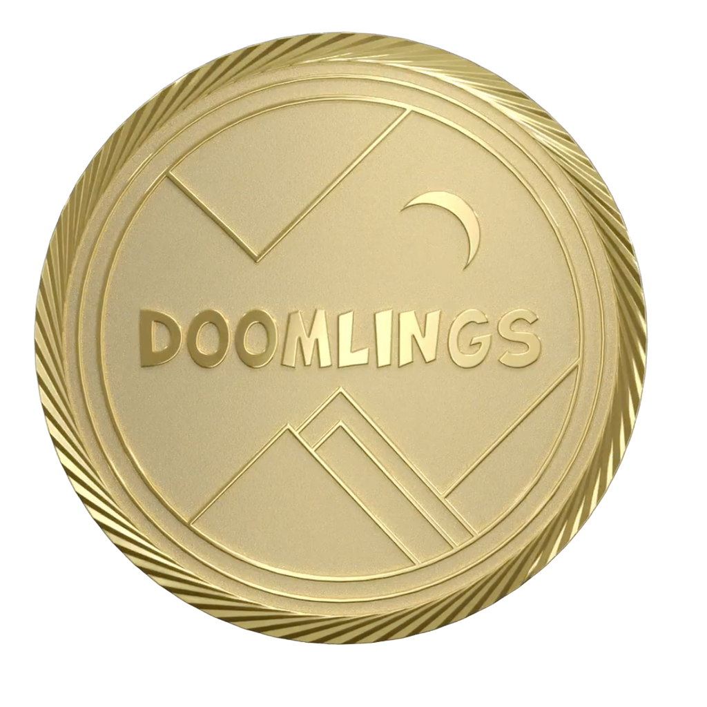 gold doomlings pin