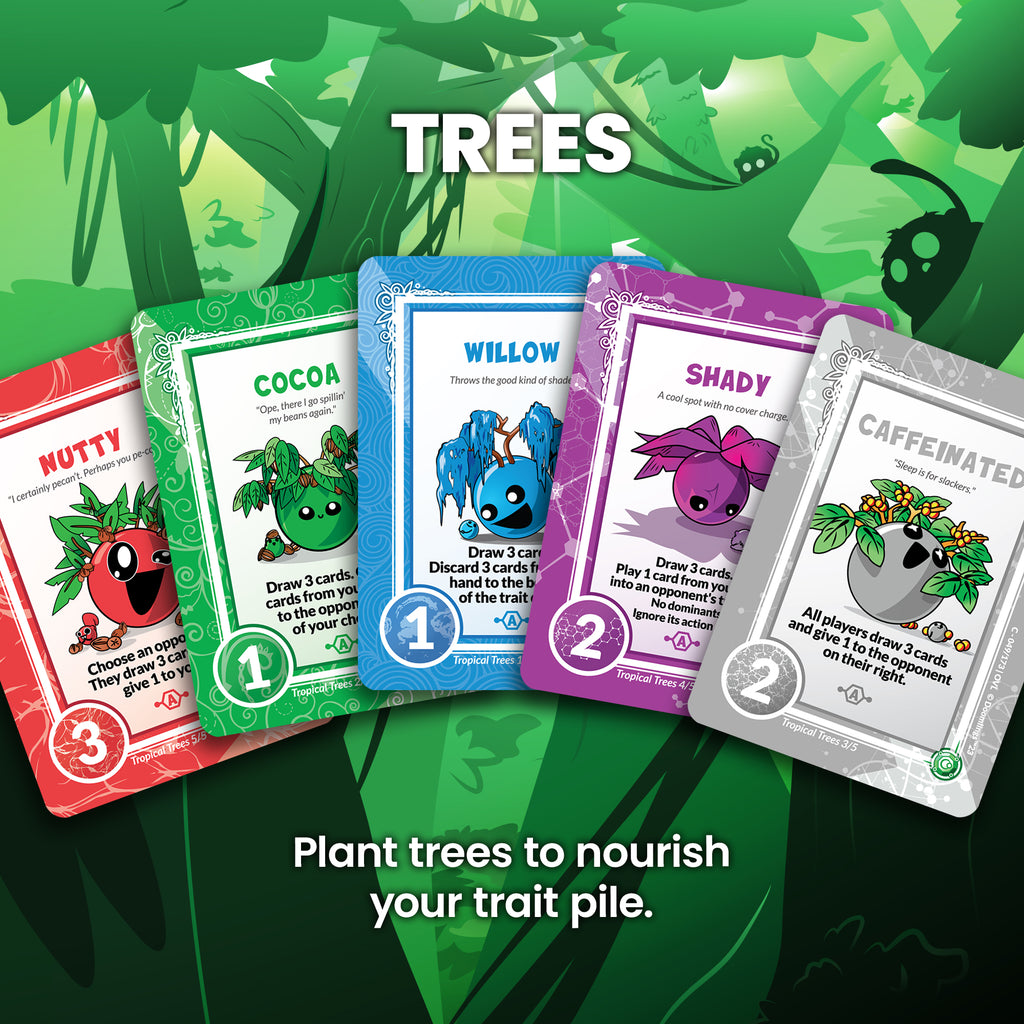 trees doomlings cards - plant trees to nourish your trait pile.