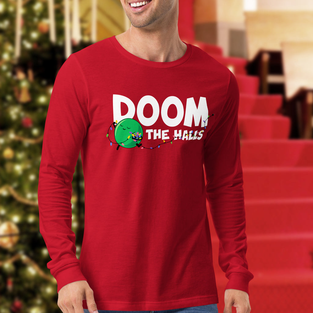 doom the halls long sleeve adult tee