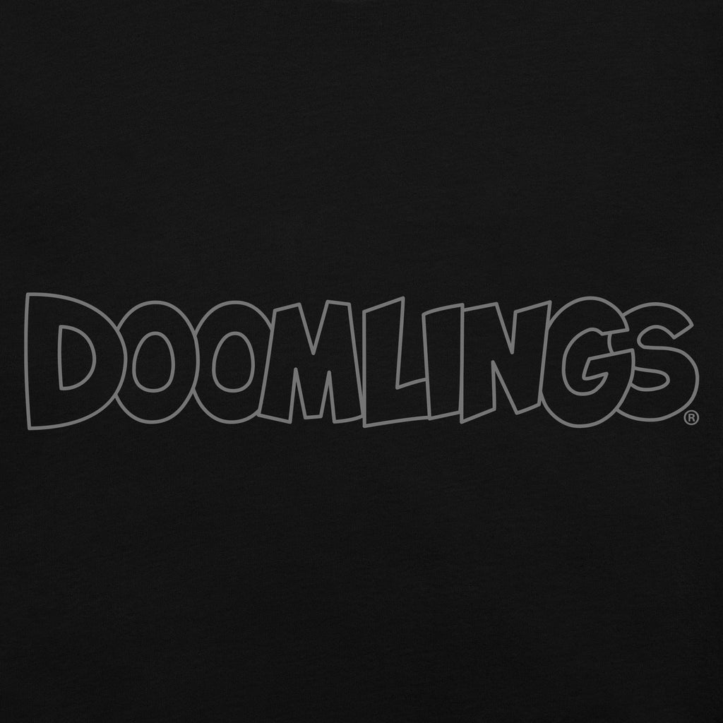 zoom in of black doomlings tee design