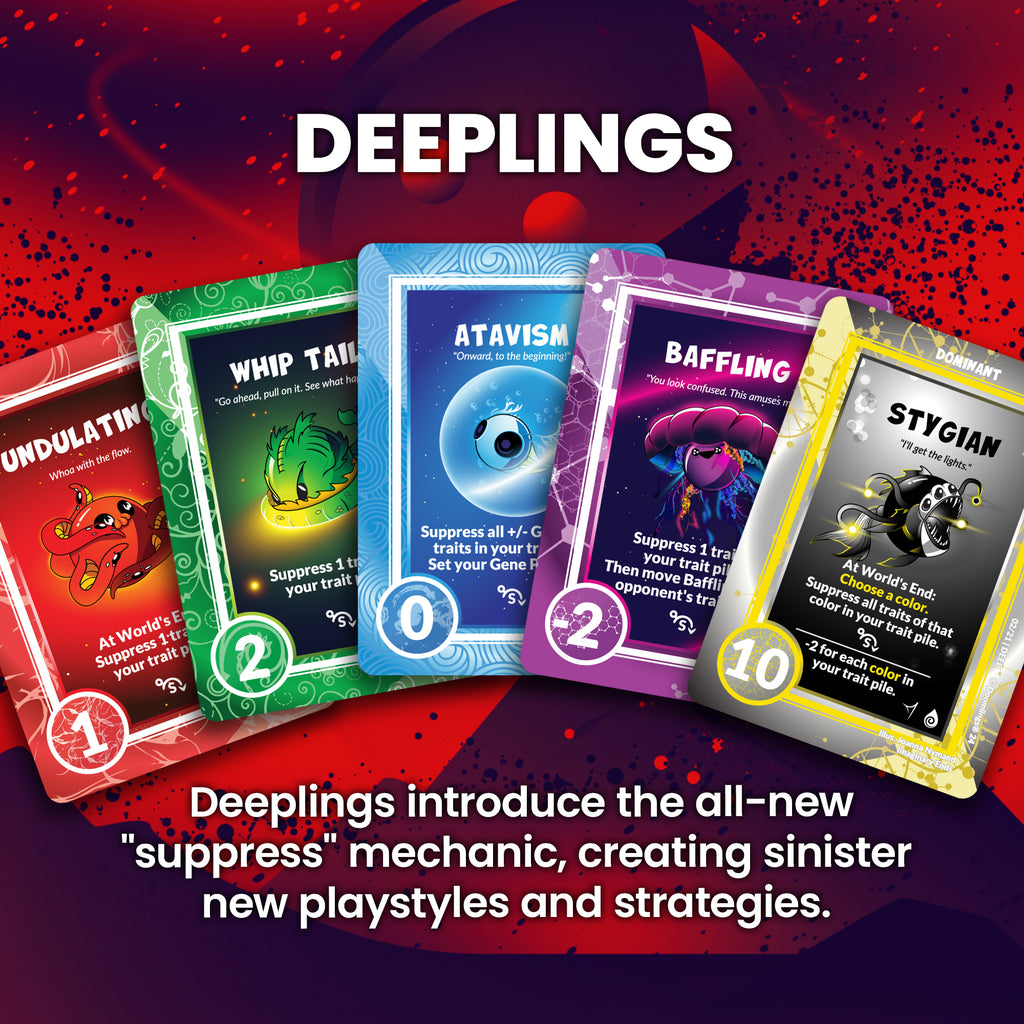 deeplings doomlings cards. deeplings introduce the all-new "suppress" mechanic, creating sinister new playstyles and strategies.