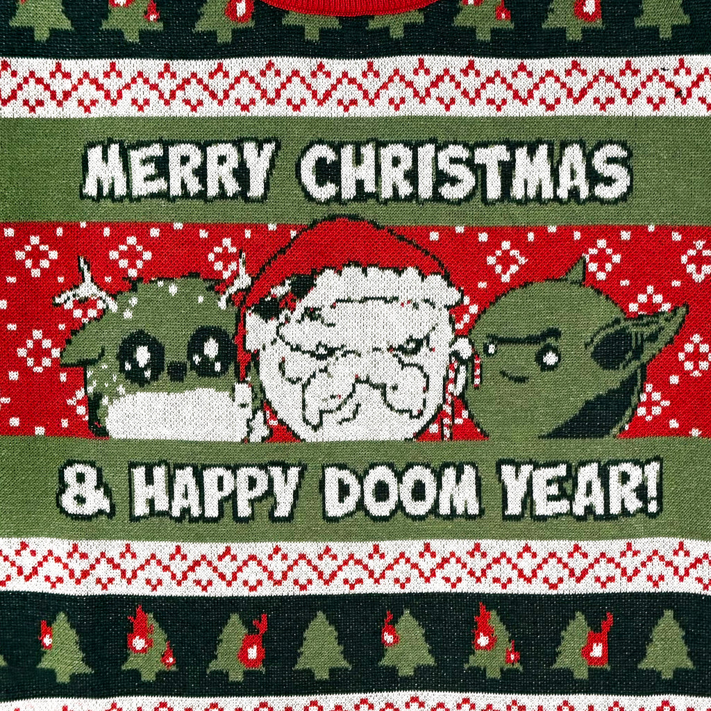 doomlings ugly christmas sweater merry christmas & happy doom year!