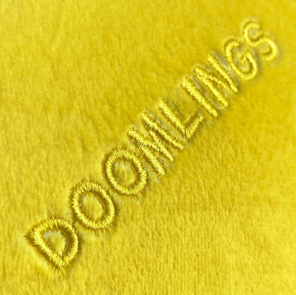 doomlings embroidered on plushie