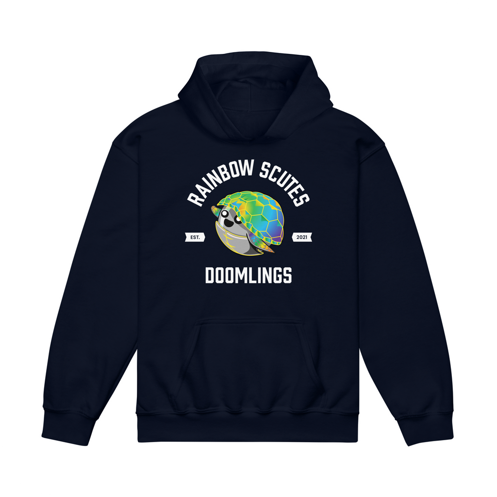 navy rainbow scutes hoodie